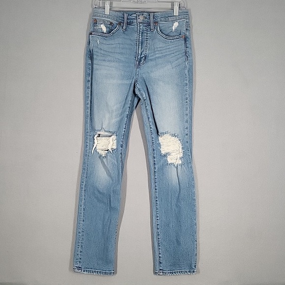 Madewell Denim - Madewell The Perfect Vintage Jeans Women's 26 Blue Denim Distressed Straight Cas
